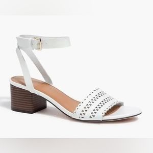 J Crew laser cut strappy block heel sandal